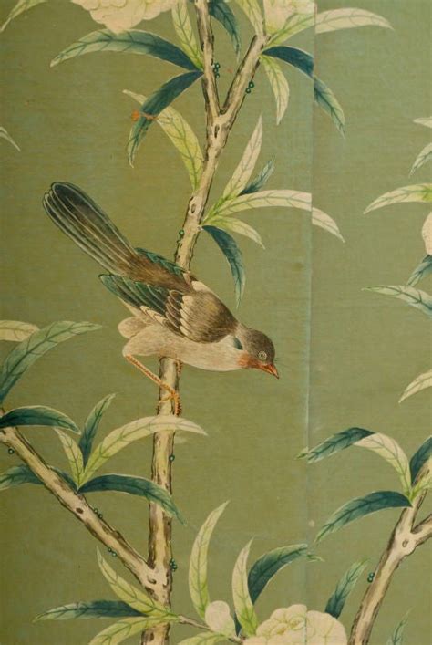 Gracie Room Sized Hand Painted Wallpaper Screen At 1stdibs