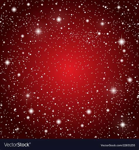 Realistic Starry Sky With Red Glow Shining Stars Dark Sky Background