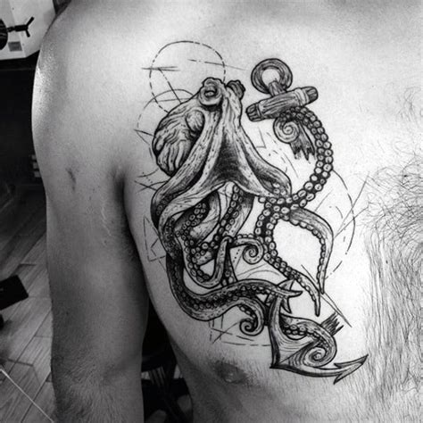40 Octopus Chest Tattoo Designs For Men Oceanic Ink Ideas