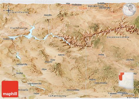 Satellite Panoramic Map Of Mohave County