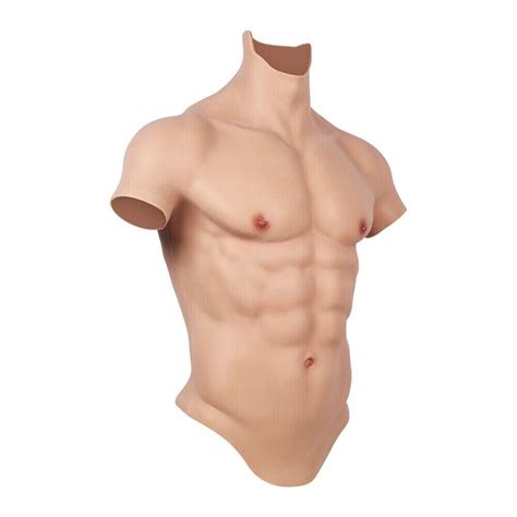 Crossdresser Silicone Fake Male Chest Belly Muscle Enhance Body Suit For Cosplay Ebay