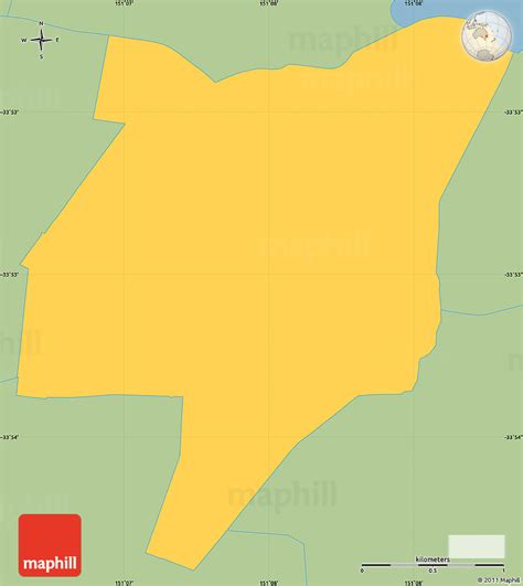 Savanna Style Simple Map Of Ashfield