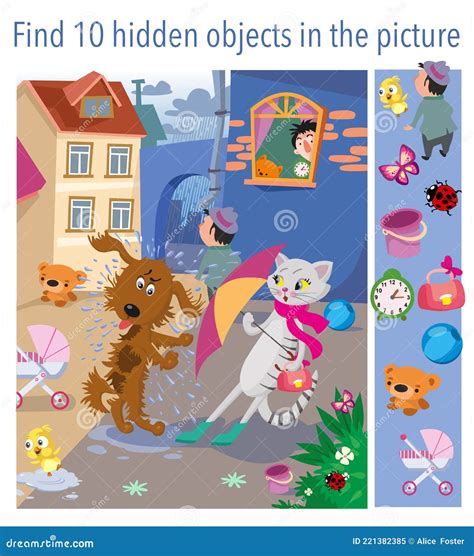 Find 10 Hidden Objects In Picture The Cat And The Dog Met After The