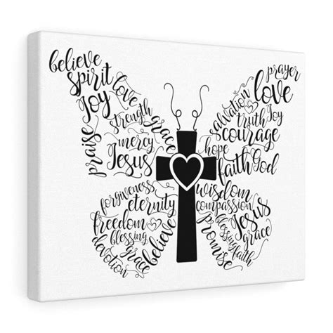 Scripture Canvas Jesus Butterfly Christian Wall Art Print Ready To Hang