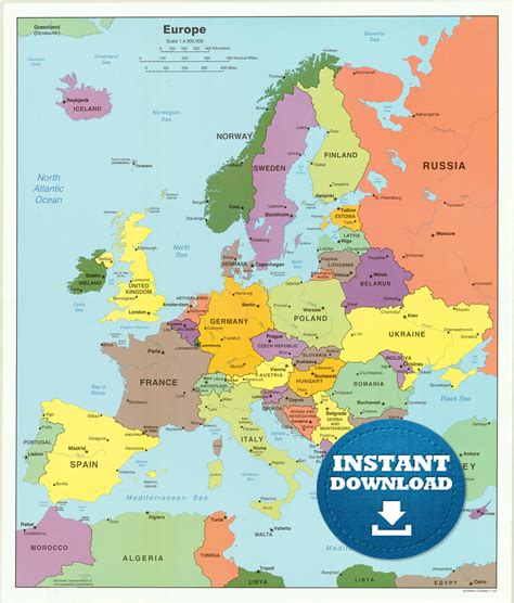 Large Map Of Europe Printable Reference Blank Countri Vrogue Co