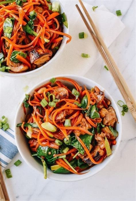 Stir Fried Carrot Noodles With Chicken The Woks Of Life