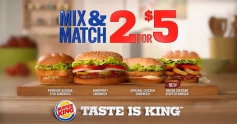 burger king mix and match specials burger poster
