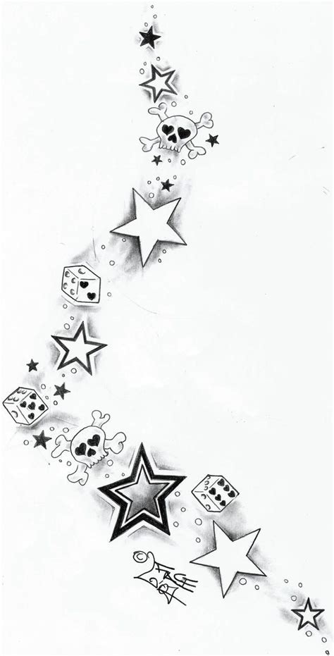 Skull Dices Starstattoo Design By 2face Tattoo On Deviantart Star