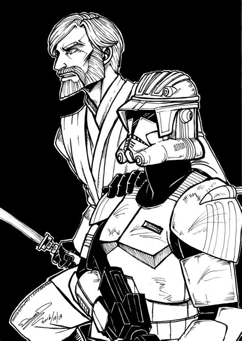 Obi Wan Kenobi And Commander Cody By Omega Fan Art Inktober Day 13