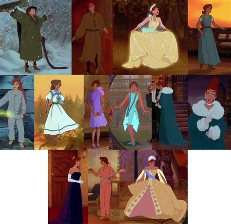 Disney Princesses From The Past And Present In Their Dresses Outfits And Hair
