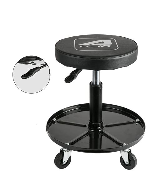 Buy Aain Adjustable Height Swivel Shop Seat With Tool Tray Rolling
