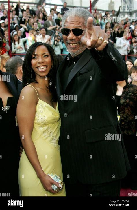 Actor Morgan Freeman Arrives With His Daughter Morgana Hi Res Stock