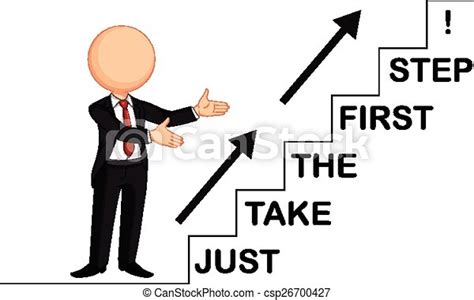 Vector Illustration Of Businessman By Showing Just Take The First Step