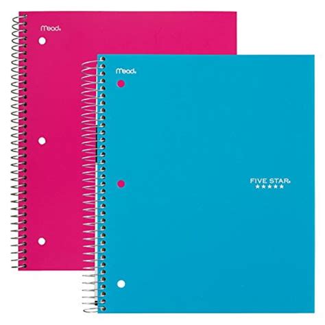 Five Star Spiral Notebooks 5 Subject College Ruled Paper 200 Sheets