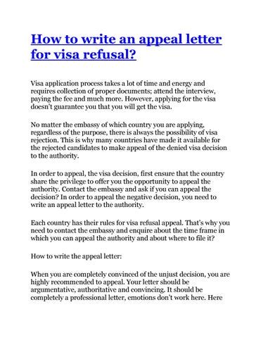 write  appeal letter  visa refusal  visarefusedaustralia