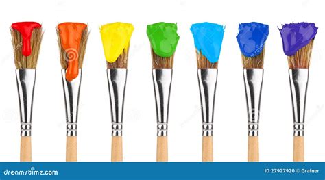 Colored Paint Brushes Stock Photo Image Of Brushes Green 27927920