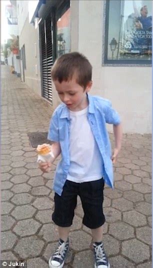 Video Shows Little Boy Dances Happily With His Ice Cream Then Drops It