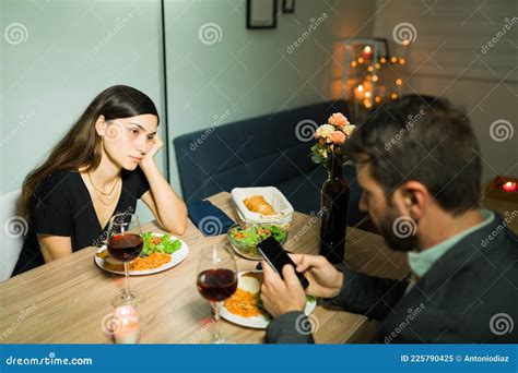 Angry Wife Waiting For Her Husband To Pay Attention Stock Image Image