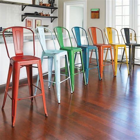 Do you want chairs with backs? 30 Colorful Kitchen Bar Stools That You'll Fall in Love With