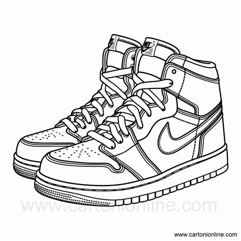 Dibujo De Zapatillas Jordan Nike Para Colorear