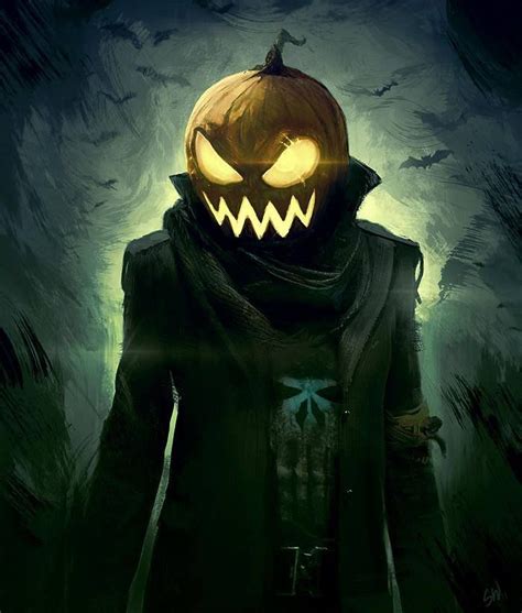 Halloween Art Creepy Pumpkin Man Halloween Artwork Halloween