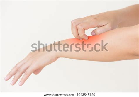 Close Woman Hand Scratch Itch By Stock Photo 1043545120 Shutterstock