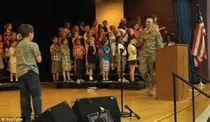 Father Soldier Surprises Son At Elementary School During Pledge Of