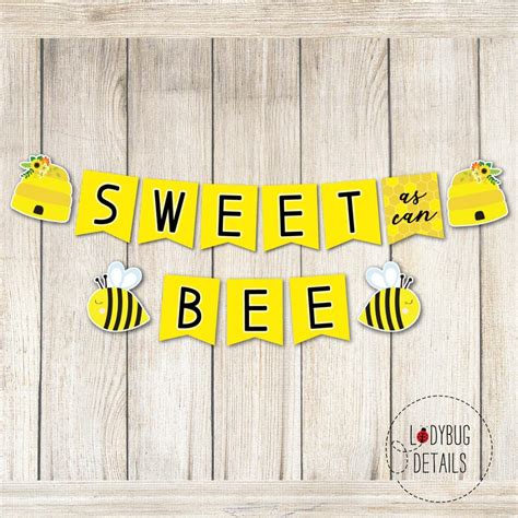 Sweet As Can Bee Banner Bee Baby Shower Banner Sweet As Can Bee Baby
