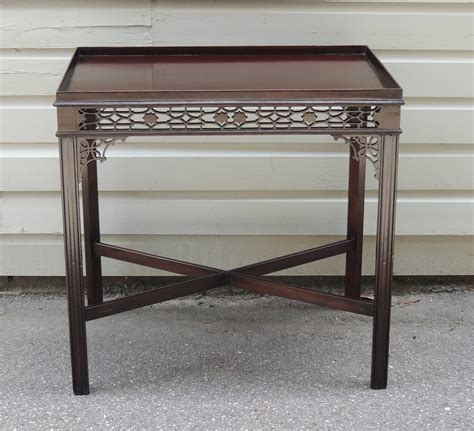 Early 19th C English Chinese Chippendale Style Mahogany Tea Or Silver