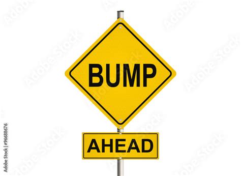 Bump Road Sign On The White Background Raster Illustration Stock