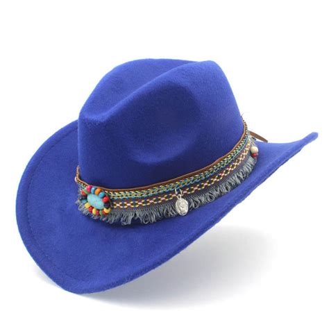 Children Felt Cowboy Hat Western Cowboy Hat With Tassel Belt For Kids