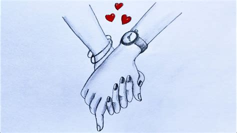 How To Draw Couple Holding Hands Valentines Day Special Drawing