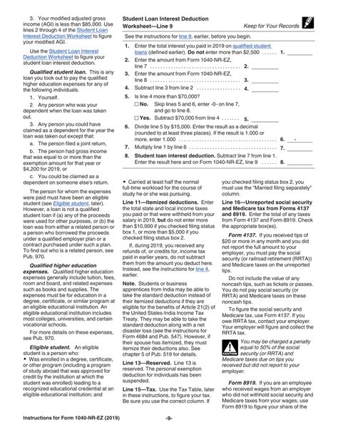 Download Instructions For Irs Form 1040 Nr Ez Us Income Tax Return