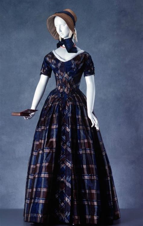 Dress Ca 1840 1850 Australian Silk Tartan Historical Dresses