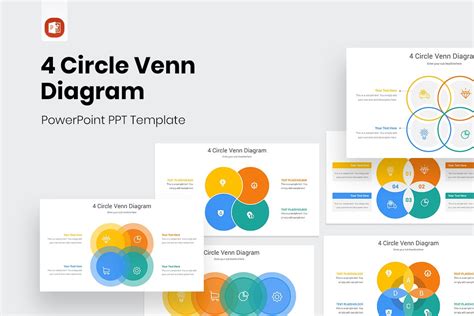 4 Circle Venn Diagram Powerpoint Template Nulivo Market