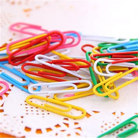 100 Pcs Plastic Coated Paper Clips File Clips Binder Clips For Home
