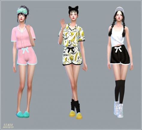 Sims4 Marigold Ribbon Pajamas Shorts • Sims 4 Downloads Marigold