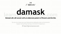 Pronunciation of Damask | Definition of Damask - YouTube
