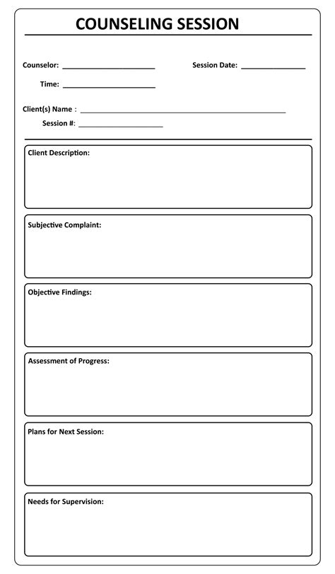 Printable Counseling Case Notes Template Printable Templates