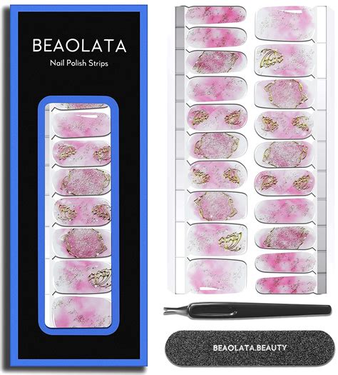 Beaolata Nail Polish Strips Long Lasting 20 Nail Wraps Nail Stickers Gel Nail