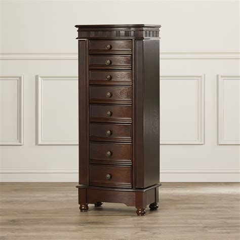 Three Posts Obrien Jewelry Armoire With Mirror And Reviews Wayfair
