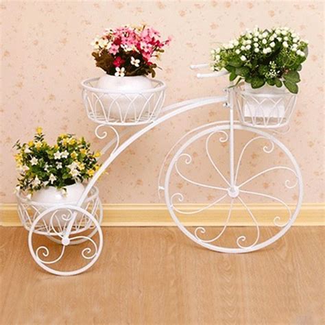 Features Metal Cycle Style Planter Stand With Out Metal Pots Cycle