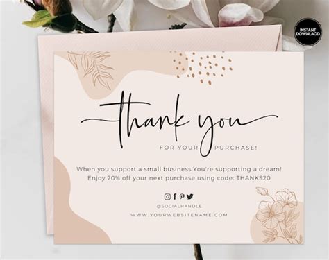 editable business thank you card template thank you f