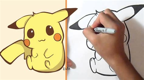 Como Dibujar Pikachu Emoticonos Whatsapp Kawaii Paso A Paso Dibujos 28b