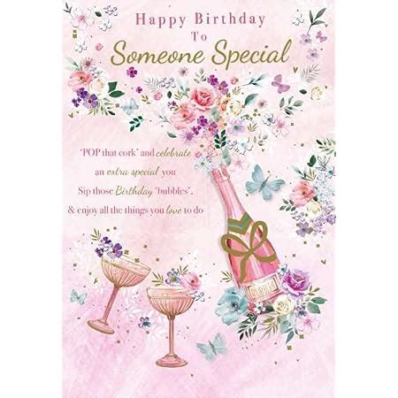 Noel Tatt Female Someone Special Birthday Card Floral Champagne