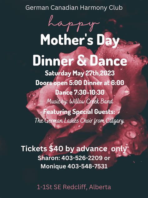 Mothers Day Dinner And Dance Event Listing Tourism Medicine Hat