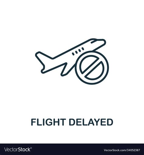 Flight Delayed Icon From Airport Collection Vector Image