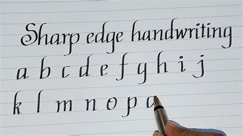 How To Write Alphabets Using Sharp Edge Cursive Handwritinghandwriting