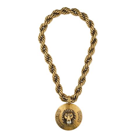 Gucci Dapper Dan Lion Head Necklace In Metallic Lyst