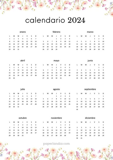 【calendarios 2024 Anuales Y Mensuales 】 Pdf Gratis